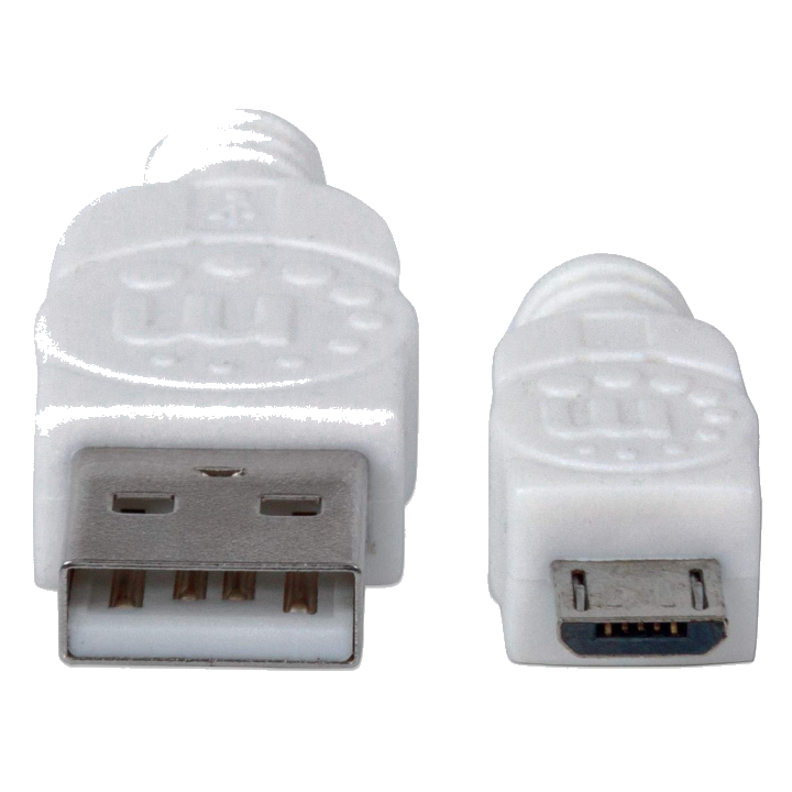 MANHATTAN USB 2.0 Anschlußkabel 1m A-St/Micro-B-St. weiß