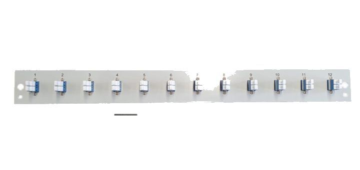 Glasfaser Verteiler Bestückte Frontblende mit 12 x LC Duplex, Kupplung OS2, schwarz - 1 VPE = 50 Stï¿½ck