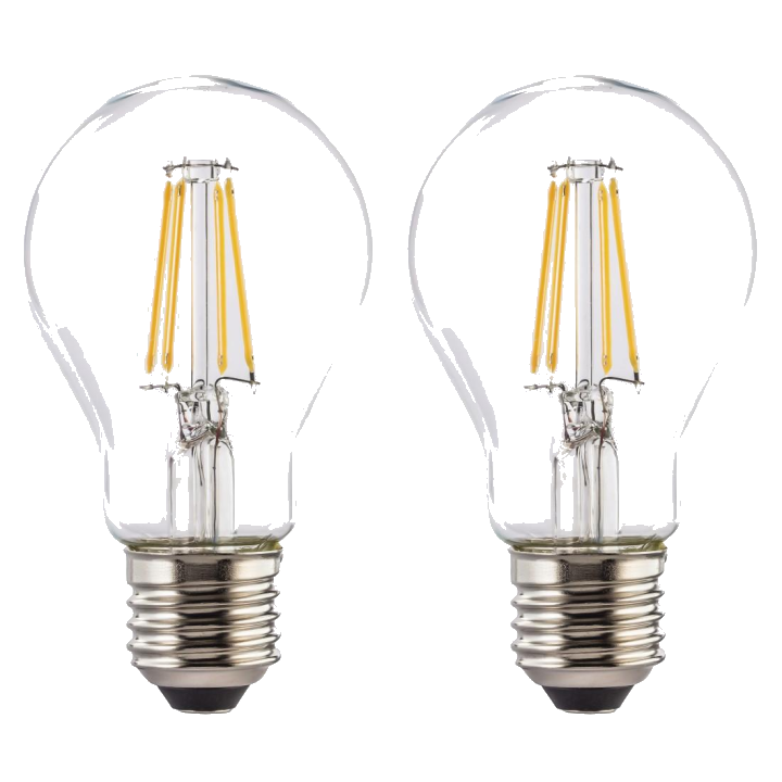 LED-Filament, E27, 806lm ersetzt 60W, Glühlampe, Warmweiß, Klar, 2 Stück (00112903)