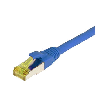 Synergy21 Patchkabel RJ45, CAT6A 500Mhz, 0,25m, blau, S-STP(S/FTP), TPE/LSZH(Ultraflex), AWG26, mit CAT7 Rohkabel,