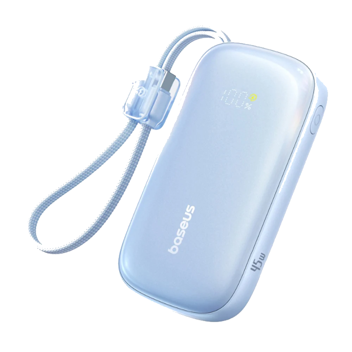 Externer Akku Baseus EnerFill FC21 Qpow 3 Ultra, 10000mAh, 45W, QC + PD, 1 x USB-A - 1 x USB-C, Blau E0027Q03
