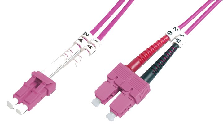 Digitus LWL Patchkabel, Duplex, LC zu SC MM OM4 50/125 µ, 5 m