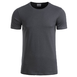 JAMES & NICHOLSON Herren T-Shirt Basic aus Bio-Baumwolle, dunkelgrau, L