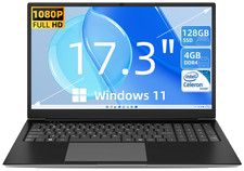 SGIN 17,3 Zoll Laptop Intel Celeron Dual-Core 4GB RAM 128GB SSD FHD Windows 11