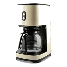 Kaffeeautomat Kaffeemaschine Creme Retro 1,5L 12 Tassen Permanentfilter 900W KHG