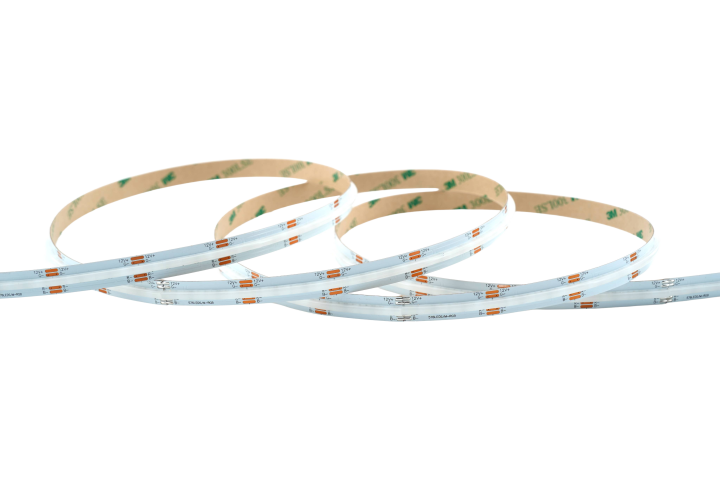 COB RGB LED Streifen 8 mm, 576 LEDs/m, 24V, 14 W/m, 180°, IP33, punktfrei