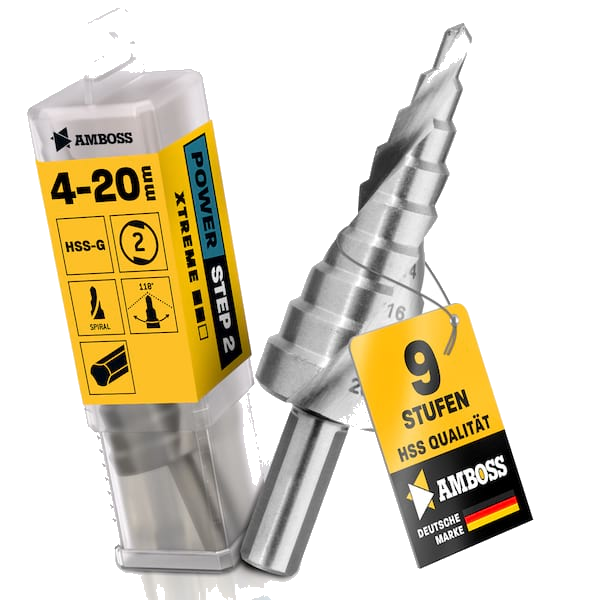AMBOSS Stufenbohrer HSS-G D:4-6-8-10-12-14-16-18-20mm