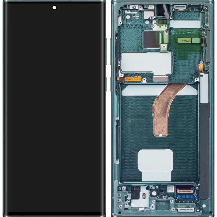 Display / Touchscreen für Samsung Galaxy S22 Ultra 5G S908 | mit Rahmen | Grün | Service Pack