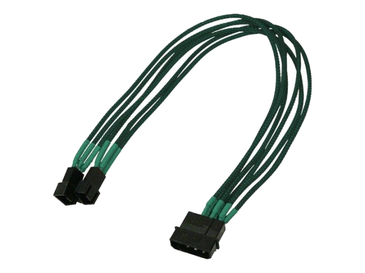 Nanoxia Kabel 4-Pin auf 2 x 3-Pin, Single, 30 cm, grün