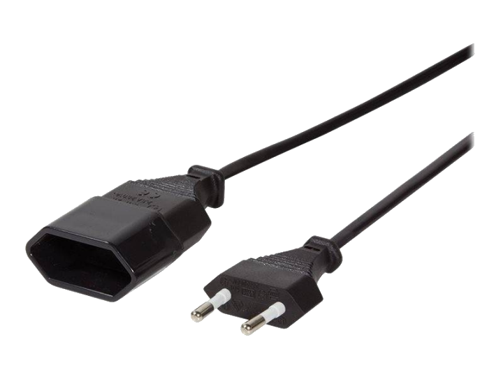 Logilink Netzkabel Euro CEE 7/16 Stecker zu Dose, 1m schwarz
