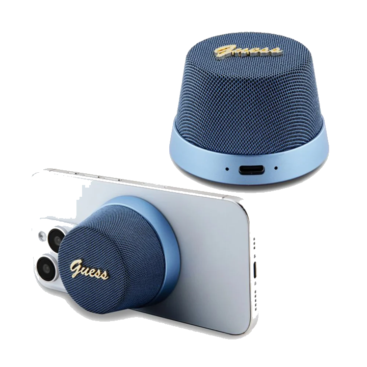 Tragbarer Bluetooth-Lautsprecher Guess Stand Magnetic Script Metal, 3W, Blau