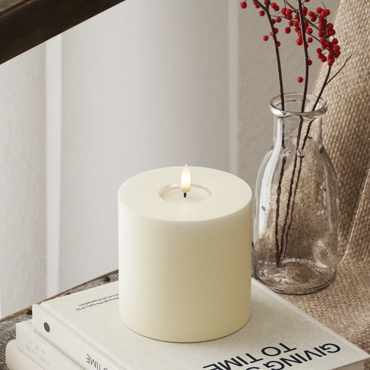 LED-Blockkerzen Ø 10 x 10 cm Creme