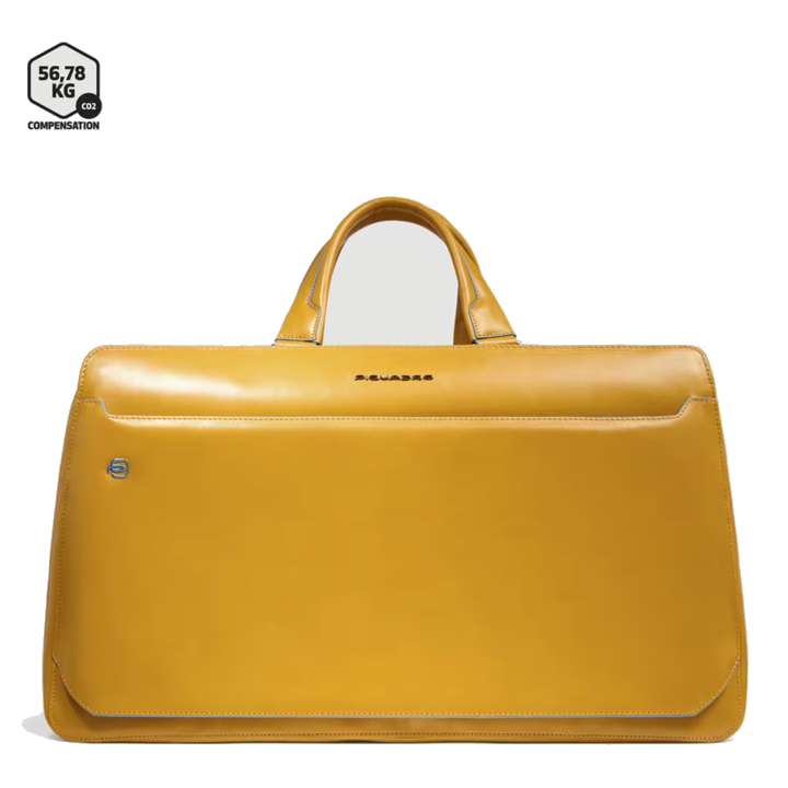 Piquadro Blue Square Leder-Reisetasche mit Laptop-Fach 14" Gelb