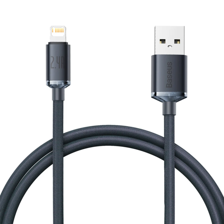 Daten- und Ladekabel USB-A - Lightning Baseus Crystal Shine Serie, 20W, 1,2m, Schwarz CAJY000001