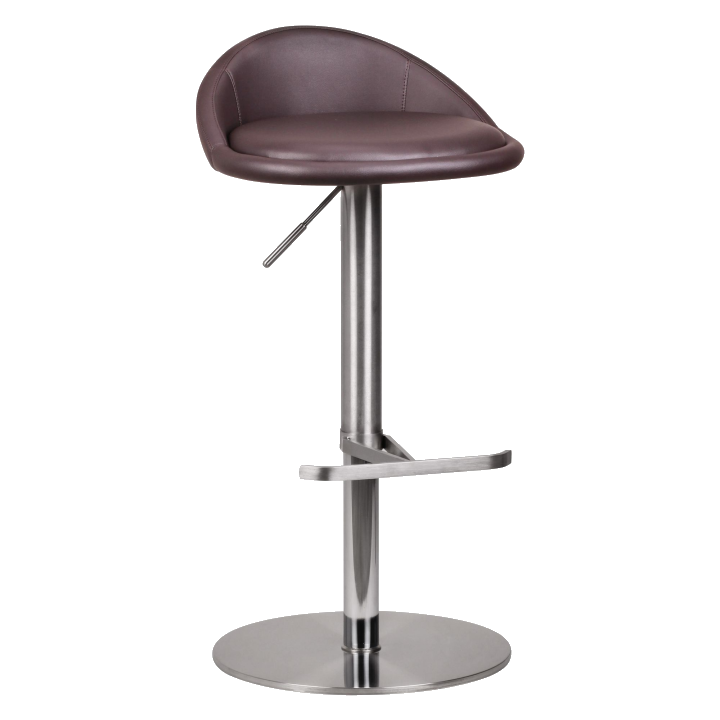 FineBuy Barhocker Edelstahl höhenverstellbare Sitzhöhe 54-79 cm, Design Barstuhl mit Rückenlehne, Bistrohocker Barsitz Gepolstert, Thekenhocker 360° Drehbar, Tresenstuhl Modern