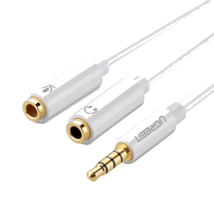Audio-Kabel 3.5mm - 2 x 3.5mm UGREEN AV141, 0.2m, Weiß