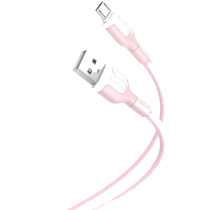 Daten- und Ladekabel USB-A - microUSB XO Design NB212, 18W, 1m, Rosa