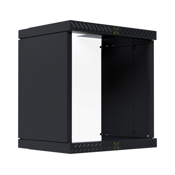Verkleidung für 19" X-Rack Wandgehäuse, ohne Tür 12HE schwarz RAL9005 2/3