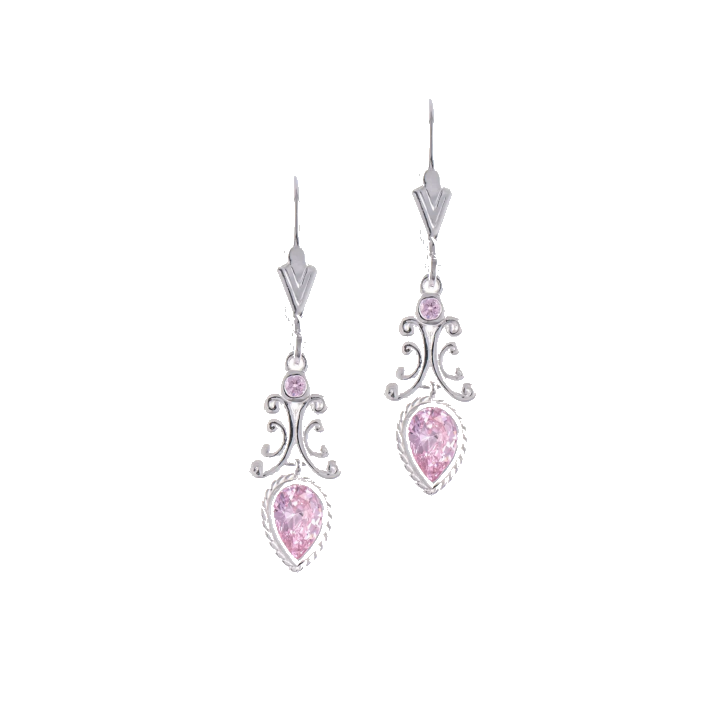 Ohrringe 925 Silber Zirkonia rosa