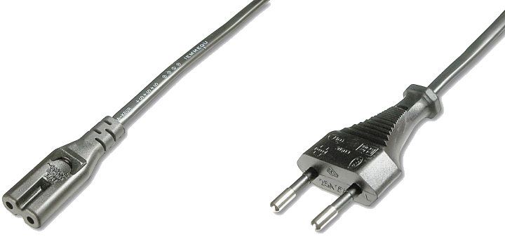 DIGITUS Europäisches Netzanschlusskabel C7 1,8m, schwarz