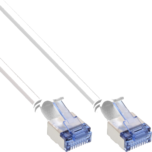 InLine® Patchkabel slim, U/FTP PiMf, Cat.6A, weiß, 5 m
