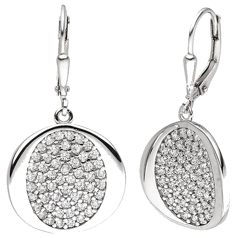 Ohrhänger 925 Sterling Silber 110 Zirkonia Ohrringe Boutons Silberohrringe