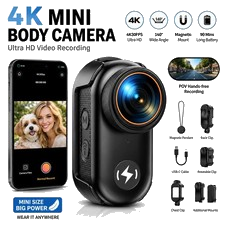 Mini Action Kamera 4K WLAN Bodycam Magnetische Freihändig POV Cam 150°Weitwinkel