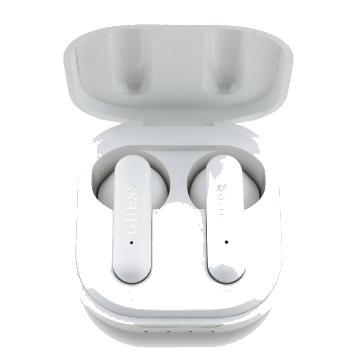 Handsfree Bluetooth Guess 4G Metal Logo, TWS, Weiß