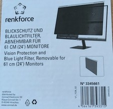Renkforce Blickschutzfilter 24 Zoll 61cm Blaulichtfilter Monitor Schutz Retoure