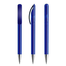 prodir® Drehkugelschreiber DS 3 mit Metallspitze, blaue Mine, dunkelblau gefrostet