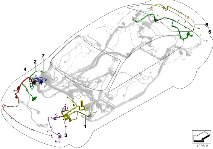 BMW Rep.-Kabelsatz Vorderbaubereich rechts 61129238717 - Bildposi