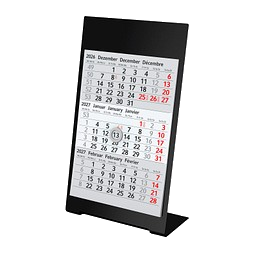 Geiger-Notes 3-Monats-Tischkalender aus Metall 2027/2028, schwarz