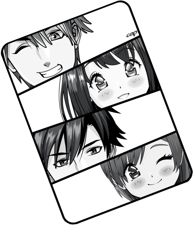 CEP Mauspad MANGA HELDEN, schwarz/weiß