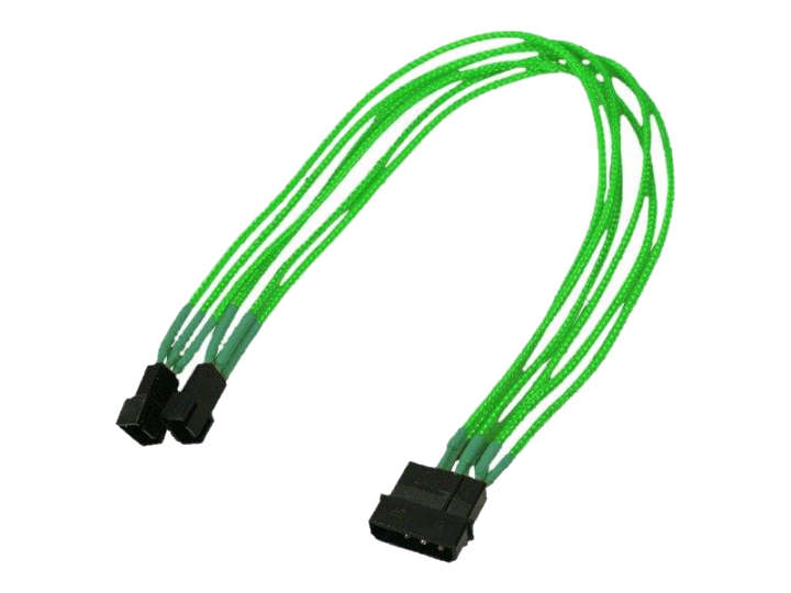 Nanoxia Kabel 4-Pin auf 2 x 3-Pin, Single, 30 cm, neon-grün