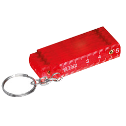 Schlüsselanhänger Maßstab, rot/transparent