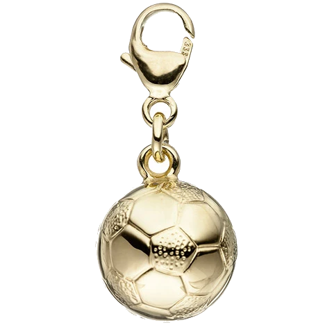 Einhänger Charm Fußball 333 Gold Gelbgold Anhänger Fußballcharm Goldcharm