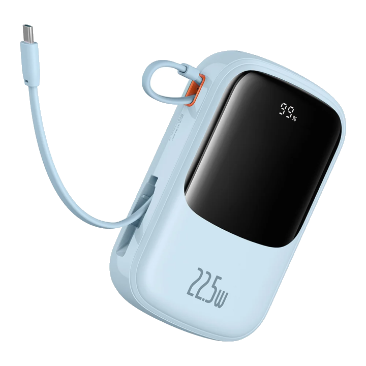 Externer Akku Baseus Qpow Pro+, 20000mAh, 22.5W, QC + PD, 1 x USB-A - 2 x USB-C, Blau P10067103313-00