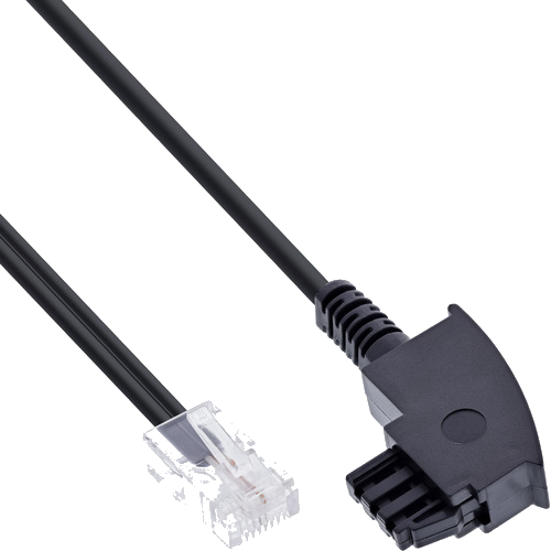 InLine® DSL Kabel, TAE-F Stecker auf RJ45 8P2C, schwarz, 2 m