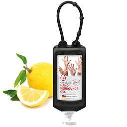 Handreinigungsgel, inkl. Druck auf Body Label, Bumper 50 ml, schwarz