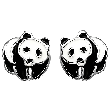 Kinder Ohrstecker Panda 925 Sterling Silber Ohrringe Silberohrringe