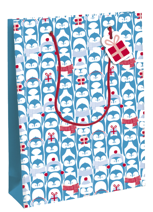 Clairefontaine Weihnachts-Geschenktüte , Pinguine, , mittel