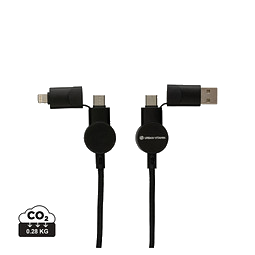 Oakland RCS rKunststoff 1,2m 6-in-1 Fast-Charging 45W Kabel, schwarz