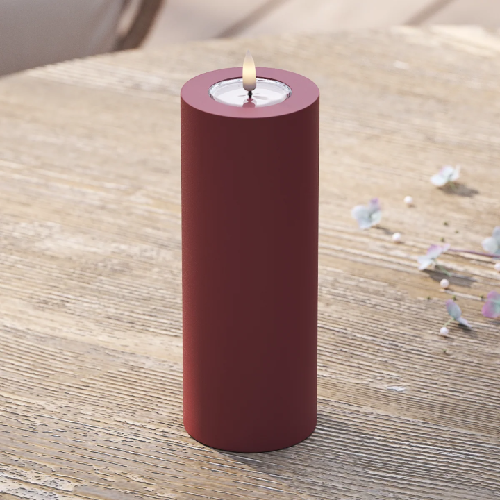 LED-Blockkerzen für den Außenbereich Ø 7,5 x 20 cm Bordeaux