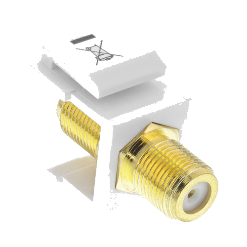InLine® Keystone Einbauadapter, für Sat-Kabel, 2x F-Buchsen, weiß