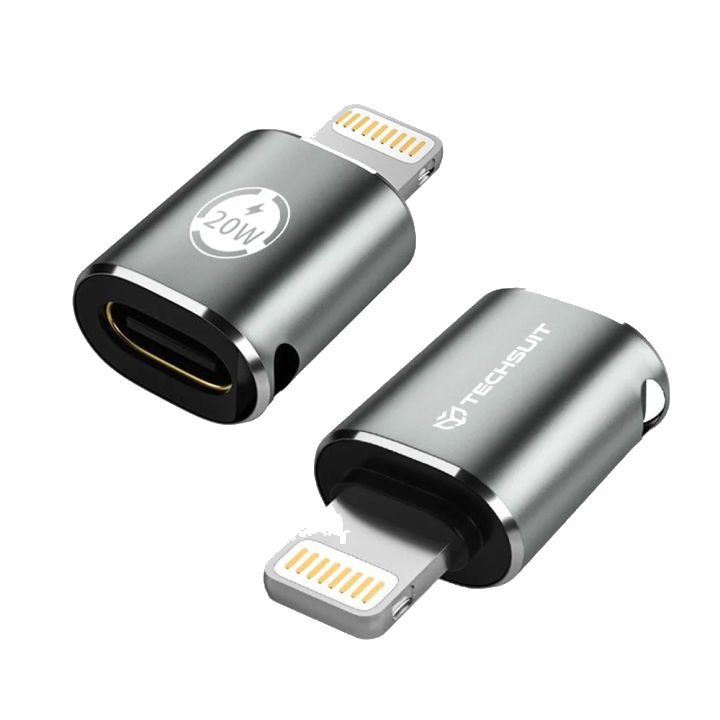 USB-C - Lightning Daten- und Ladeadapter Techsuit A11 TitanCoreX, Grau