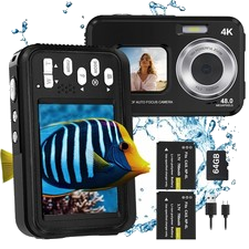 Unterwasserkamera Full HD 4K 48MP Kamera Schnorcheln wasserdichte Digitalkamera