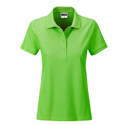 JAMES & NICHOLSON Damen Poloshirt Basic Bio BW, hellgrün, S