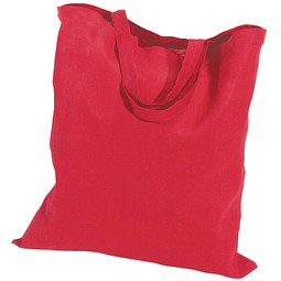 Einkaufstasche Baumwolle, kurze Henkel, rot