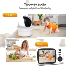 Babyphone Babyfon mit Kamera 3,2 Zoll Video Monitor PTZ Nachtsicht Temperatur
