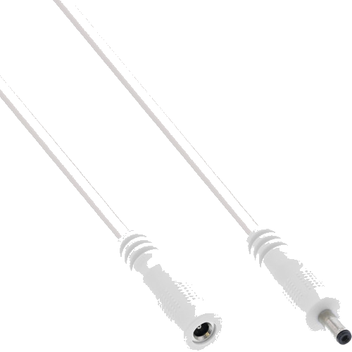 InLine® DC Verlängerungskabel, 3,5 x 1,35 mm, AWG 18, weiß, 2 m